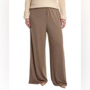 Lafayette 148 New York Taupe Stretchy Wide-Leg Pull-On Pants Size Small